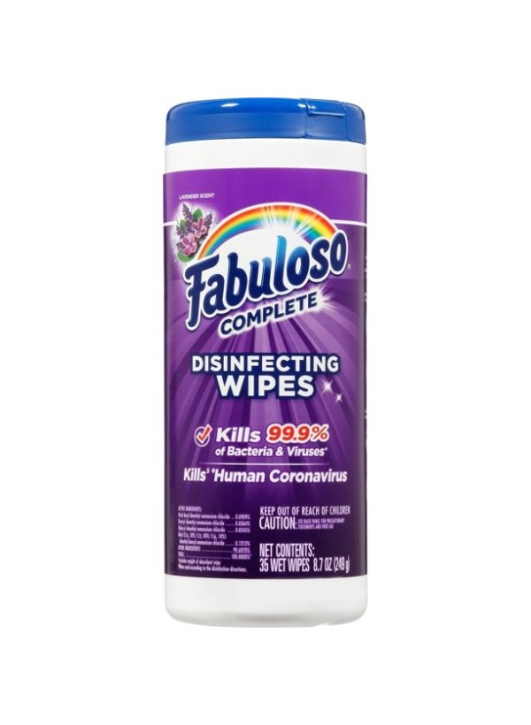Fabuloso Complete Disinfecting Wipes All Purpose Household Cleaner, Lavender Scent, 35 Count
