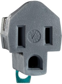 maximm polarized grounding adapter (4-pack) grey, 2 prong grounding converter for wall outlets plugs, turn 2-prong outlets to